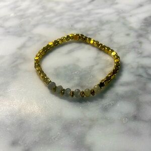 Cube gold Hematite & Labradorite Bracelet